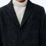 Men's Grey Wool Coat Collar Rare Jacket