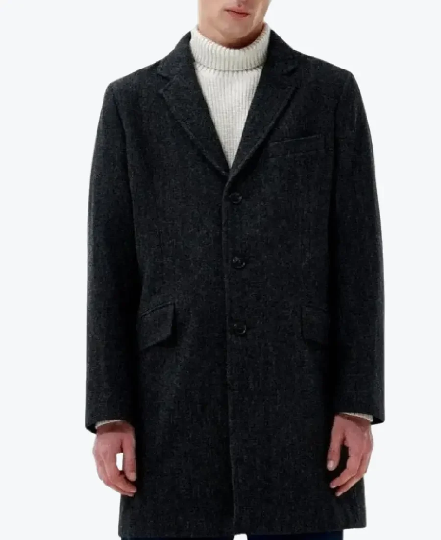 Men's Grey Wool Coat Rare Jacket
