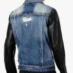 Men’s Jean Jacket With Leather Sleeves - Image 2