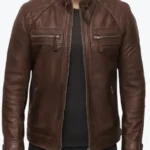Men’s Lambskin Chocolate Brown Biker Leather Jackets Rare Jacket