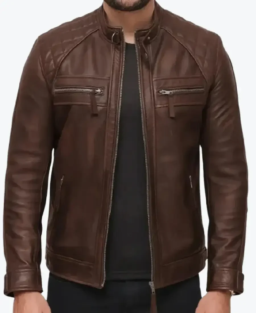 Men’s Lambskin Chocolate Brown Biker Leather Jackets Rare Jacket