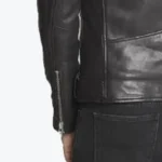 Men’s Lapel Style Black Motorcycle Jacket Sleeves Rare Jacket