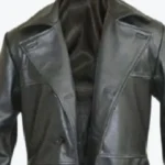 Men's Lapel Style Leather Long Coat Collar Rare Jacket
