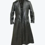 Men's Lapel Style Leather Long Coats Rare Jacket