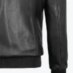 Mens Leather Jacket with Removable Hood Sleeves Rare Jacket
