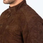 Men’s Mocha Sven Suede Bomber Jacket Side - Rare Jackets