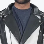 Men's Modern Design Leather Jacket Collars Rare Jacket