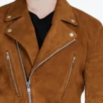 Men’s Moto Suede Leather Biker Jackets Collar Rare Jacket
