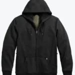 Men’s Motorcycle 3 In 1 Black Denim Jacket Front - Rare Jackets