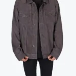 Men’s Oversized Grey Suede Jacket - Rare Jackets