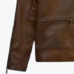 Men's Padded Brown Classic Leather Jacket Sleeves Rare Jacket
