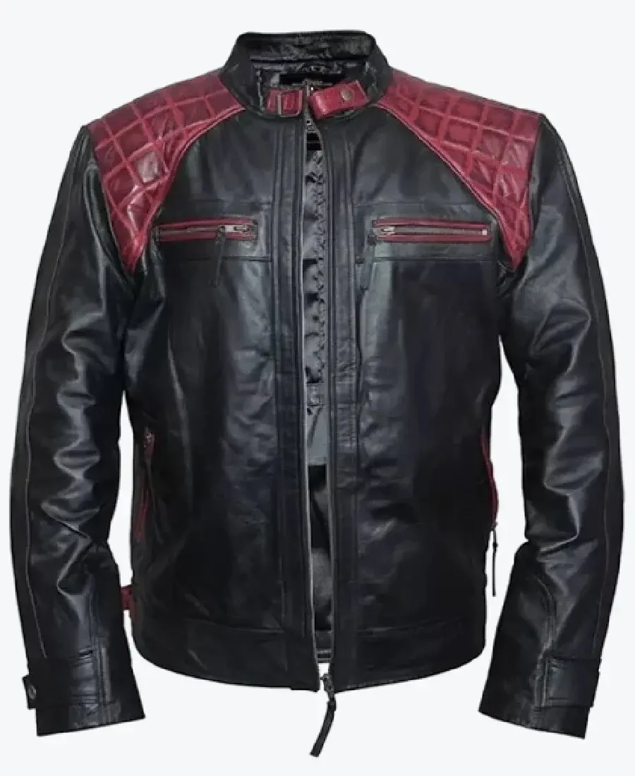 Mens Quilted Black And Maroon Jackets Rare Jacket