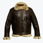 Mens RAF Aviator B3 Bomber Faux Fur Leather Jacket Fronts