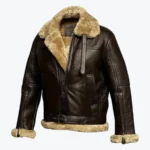 Mens RAF Aviator B3 Bomber Faux Fur Leather Jackets