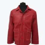 Men’s Red Tyler Durden Lambskin Leather Biker Jacket Shoot one Rare Jacket