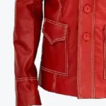 Men’s Red Tyler Durden Lambskin Leather Biker Jacket Sleeves Rare Jacket