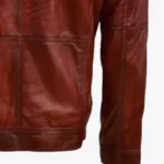 Men’s Scup Red Leather Biker Jacket Sleeves Rare Jacket