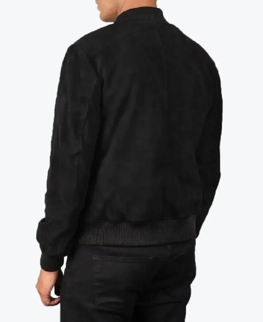 Men’s Shane Bomber Suede Jacket Back - Rare Jackets