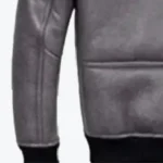 Men's Shearling Grey Sheepskin B2 Leather Jacket Sleeves Rare Jacket