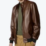 Men’s Stand-Up Leather Bomber Jackets Rare Jacket