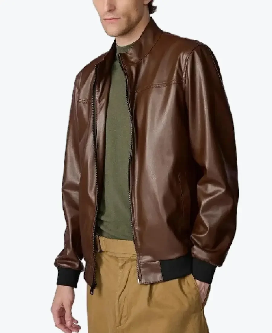 Men’s Stand-Up Leather Bomber Jackets Rare Jacket