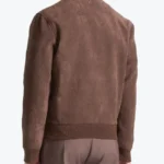 Men’s Suede Bomber Brown Jacket Back - Rare Jackets