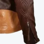 Men’s Tan Brown Distressed Leather Jacket Sleeves Rare Jacket