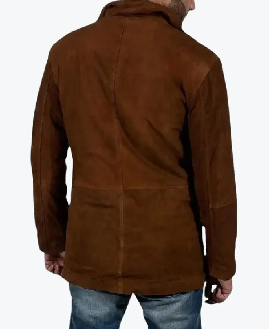 Men's Taylor Brown Suede Leather Coat Back\ - Rare Jackets