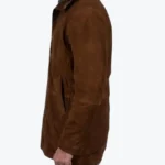 Men's Taylor Brown Suede Leather Coat Side - Rare Jackets