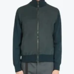 Mens Teal Green Suede Leather Bomber Jacket Front - Rare Jackets