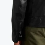 Men's V Racer Logo Appliquéd Leather Jacket Sleeves Rare Jacket