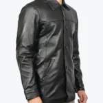 Mens Victor Black Lambskin Leather Car Coat - Rare Jackets