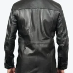 Mens Victor Black Lambskin Leather Car Coat Back - Rare Jackets