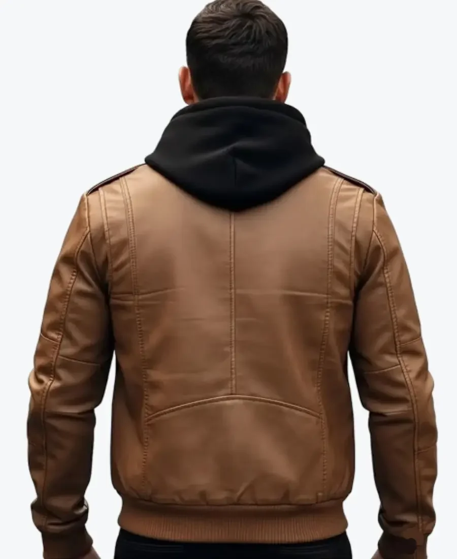 Men’s Vintage Brown Leather Bomber Jackets Back - Rare Jackets