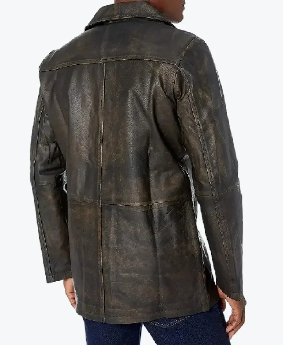 Men’s Vintage Brown Leather Jacket Back - Rare Jackets