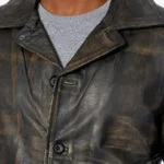 Men’s Vintage Brown Leather Jacket Front - Rare Jackets