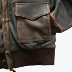 Men’s Washed Goatskin A2 Flight Jacket Pocket