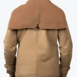Men’s Western Beige Cotton Jacket Back