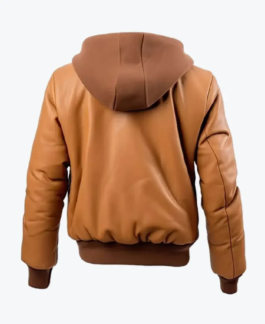 Men’s White Brown Quilted Sheepskin Bomber Jacket Back - Rare Jackets