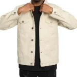 Mens World Tour City Patch Cream Denim Jacket - Rare Jackets