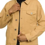 Mens World Tour City Patch Light Brown Denim Jacket - Rare Jackets