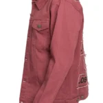 Mens World Tour City Patch Pink Denim Jacket Side View - Rare Jackets
