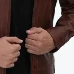Michael Men’s Stylish Brown Pebbled Leather Jacket Sleeves Rare Jacket