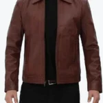 Michael Men’s Stylish Brown Pebbled Leather Jackets Rare Jacket
