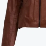 Moras Women’s Brown Leather Jacket Sleeves Rare Jacket