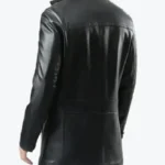Murphy Men's Real Lambskin Black Leather Car Coat Back Side - Rare Jackets