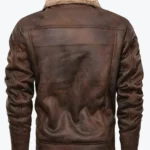 Nathan Men’s Distressed Brown G-1 Bomber Leather Jacket Back - Rare Jackets