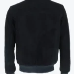 Noah Mens Navy Blue Suede Bomber Jacket Back - Rare Jackets