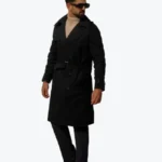 Kale Men's Black Trench Coat Front - Rare Jackets