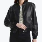 Shop The Womens Black Bomber Leather Jacket - Rare Jackets